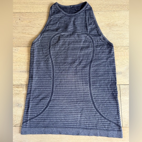 Lululemon Purple Grey Swiftly High Neck Tank Top - Size 8 - Picture 1 of 3